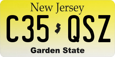 NJ license plate C35QSZ
