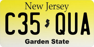 NJ license plate C35QUA