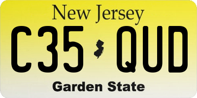 NJ license plate C35QUD