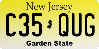 NJ license plate C35QUG