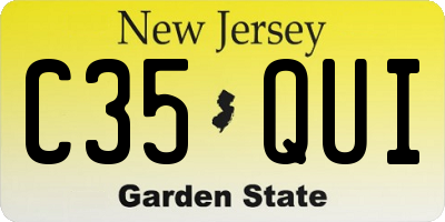 NJ license plate C35QUI