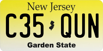 NJ license plate C35QUN