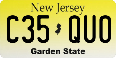 NJ license plate C35QUO