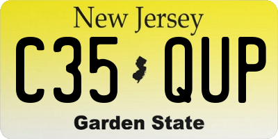 NJ license plate C35QUP