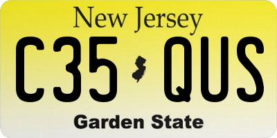 NJ license plate C35QUS