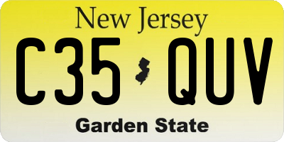 NJ license plate C35QUV