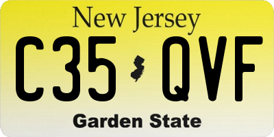 NJ license plate C35QVF