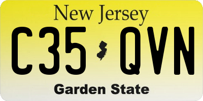 NJ license plate C35QVN
