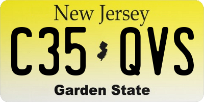NJ license plate C35QVS
