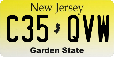 NJ license plate C35QVW