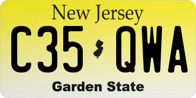 NJ license plate C35QWA