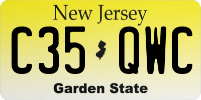NJ license plate C35QWC