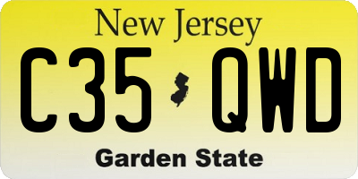 NJ license plate C35QWD
