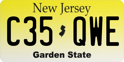 NJ license plate C35QWE