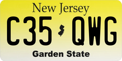 NJ license plate C35QWG
