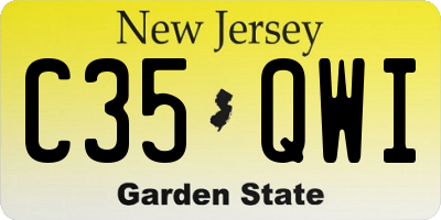 NJ license plate C35QWI