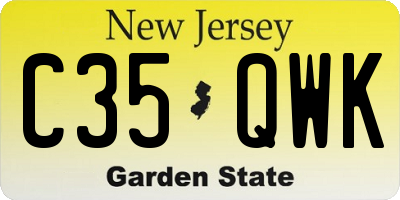 NJ license plate C35QWK