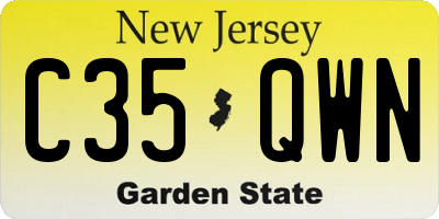 NJ license plate C35QWN
