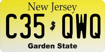 NJ license plate C35QWQ