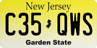 NJ license plate C35QWS