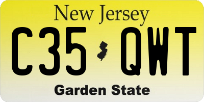 NJ license plate C35QWT