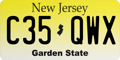 NJ license plate C35QWX