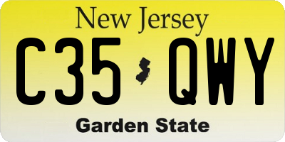 NJ license plate C35QWY