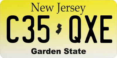 NJ license plate C35QXE