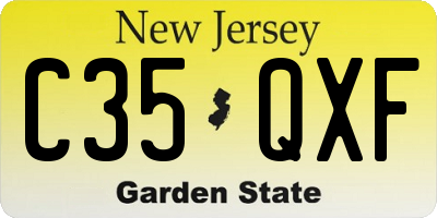 NJ license plate C35QXF