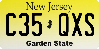 NJ license plate C35QXS
