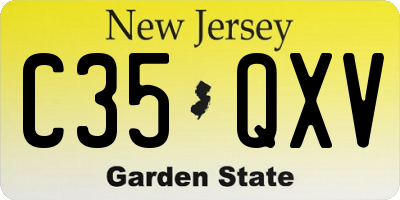 NJ license plate C35QXV