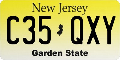 NJ license plate C35QXY