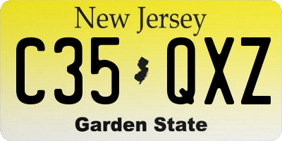 NJ license plate C35QXZ