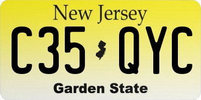 NJ license plate C35QYC