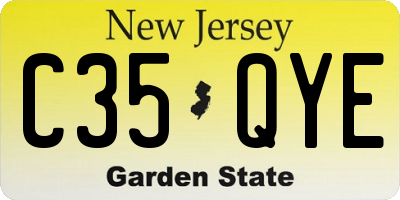 NJ license plate C35QYE