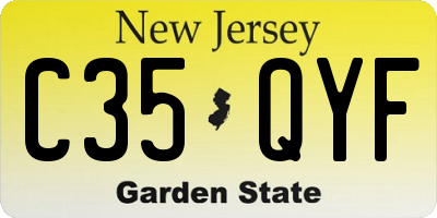 NJ license plate C35QYF