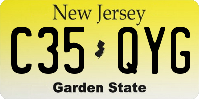 NJ license plate C35QYG