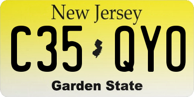 NJ license plate C35QYO