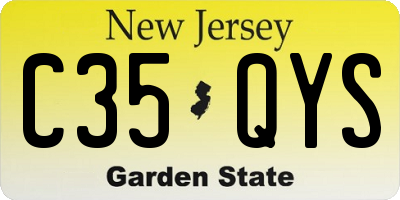 NJ license plate C35QYS