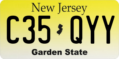NJ license plate C35QYY