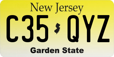 NJ license plate C35QYZ