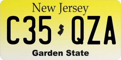 NJ license plate C35QZA