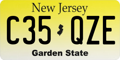 NJ license plate C35QZE
