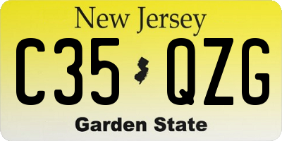NJ license plate C35QZG