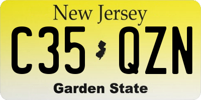 NJ license plate C35QZN