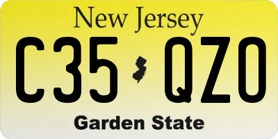 NJ license plate C35QZO