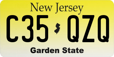 NJ license plate C35QZQ