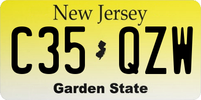 NJ license plate C35QZW