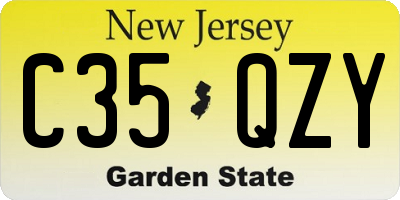 NJ license plate C35QZY