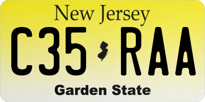 NJ license plate C35RAA